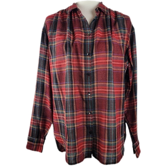 Madewell Tops - Madewell Red Wool Plaid Button Up Small